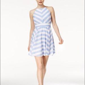 Baby blue and white dress